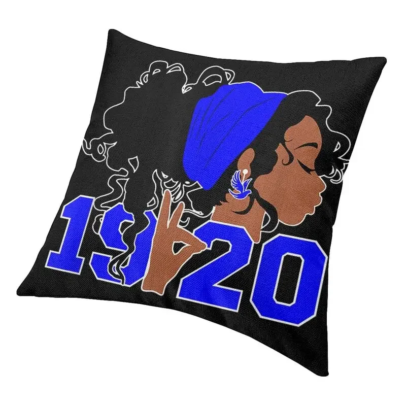 أغطية وسادات مصنوعة يدويًا للنساء ، غطاء وسادة مربع ، ديكور كاواي ، علامة اليد ، جميلة فاي بيتا ، شعر أفريقي ، في الهواء الطلق