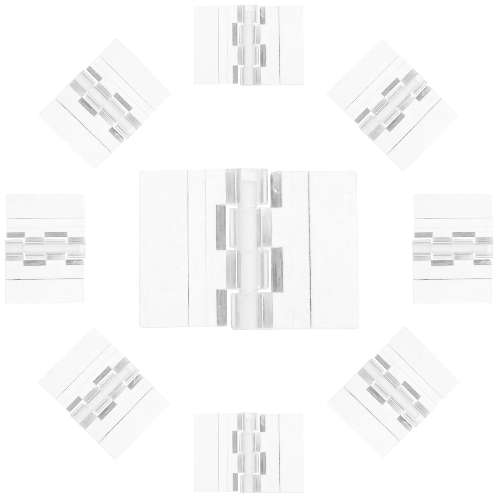 10Pcs Transparent Acrylic Hinges Foldable Robust for Doors Cabinets Drawers Wooden Boxes Glass Panels Aquarium Lids Continuous