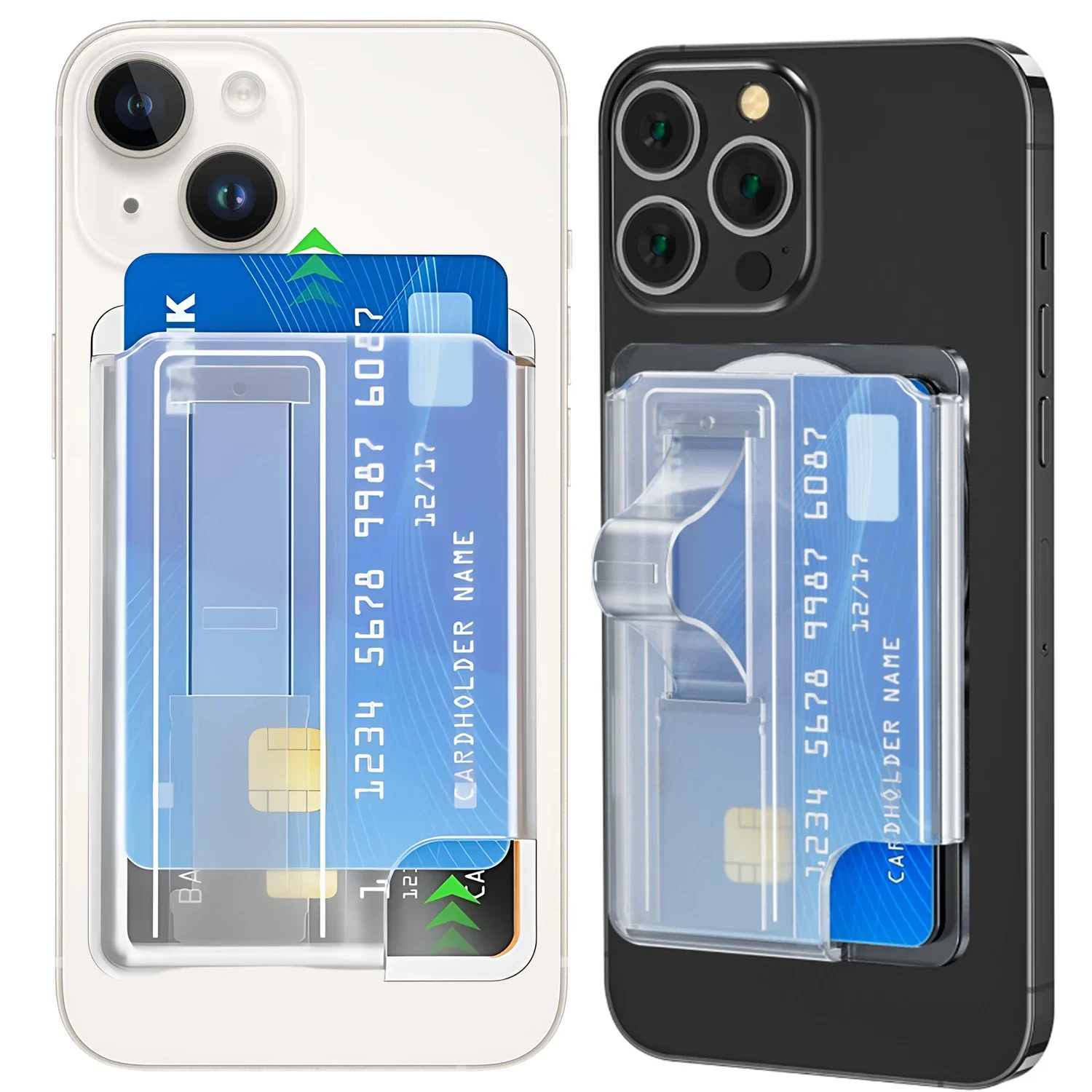 2in1 Magnetic Phone Card Holder Bracket for Bank Card Storage Sleeve for Magsafe iPhone 17 16 15 14 Samsung Mi Safe Phone Shell