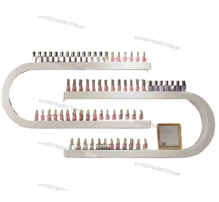 Modern Salon Wall-mounted White Wood Nail Polish Wall Display Stand