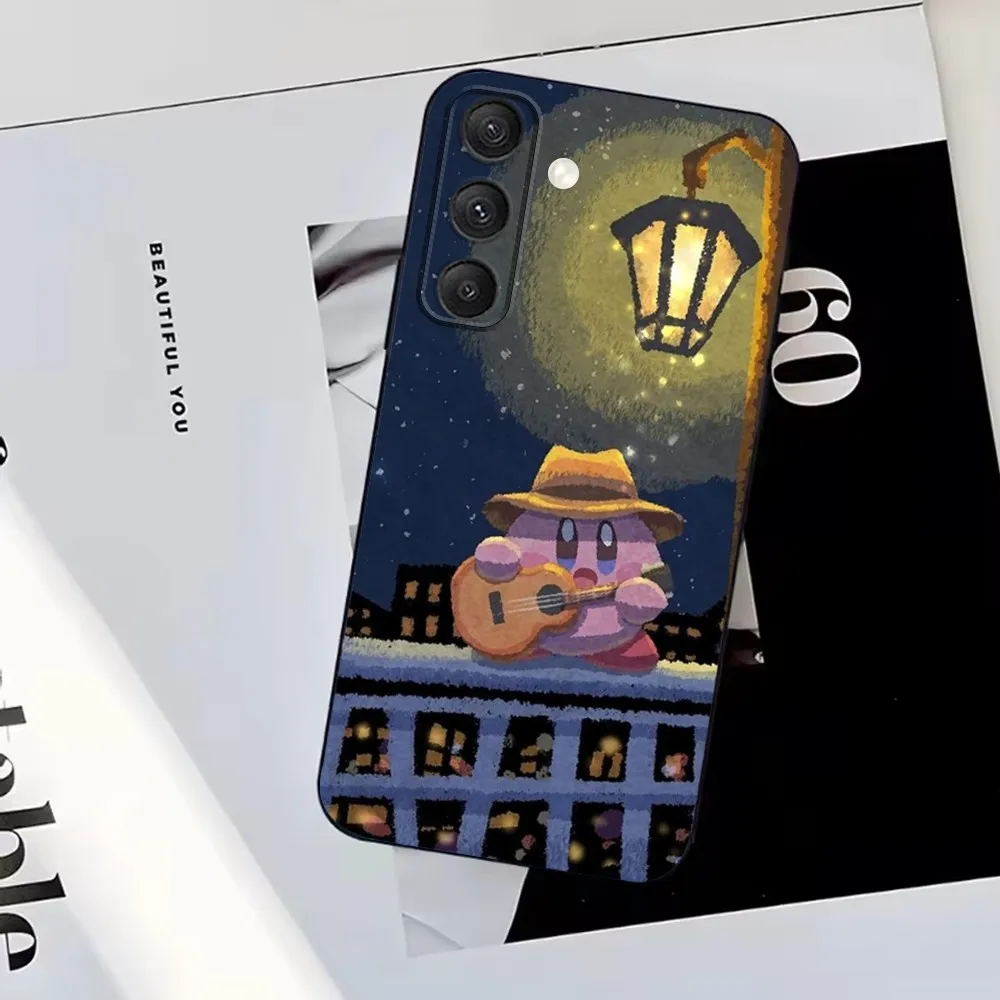 CUTE K-Kirby GYM Etui na telefon do Samsung S25,S24,S23,S22,S21,S20,S10,Ultra,Plus,Lite,FE,Soft Silicone Black Cover