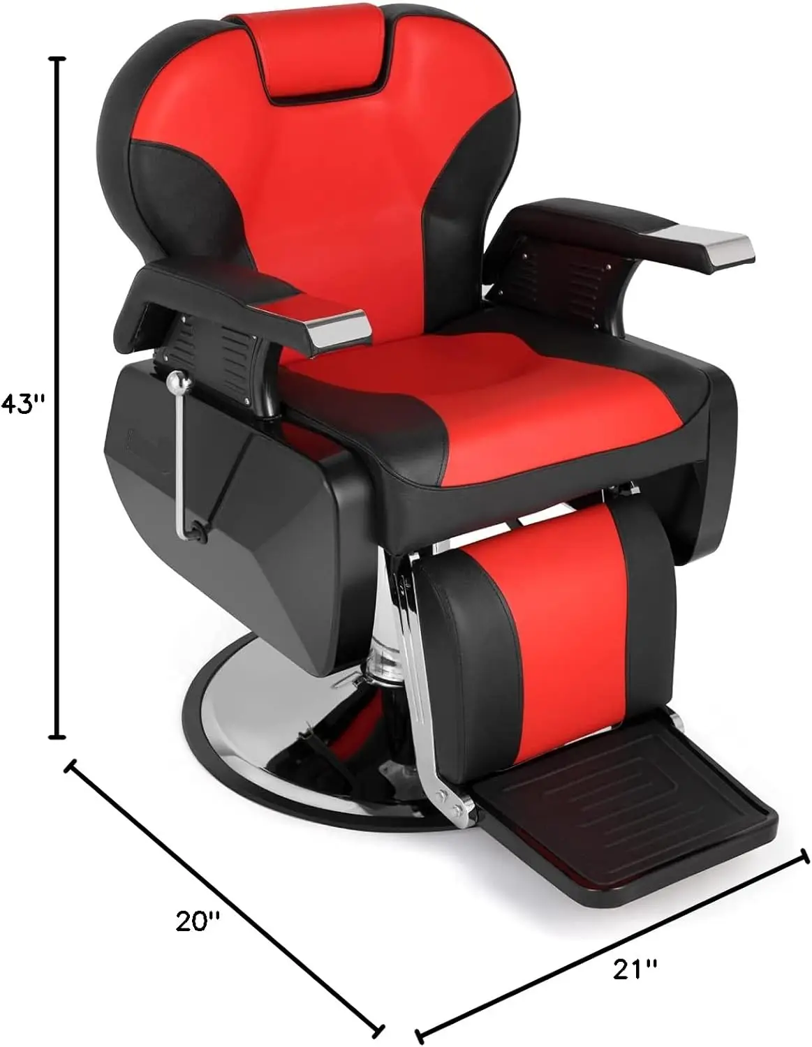 All Purpose Hydraulic Barber Chair Heavy Duty, Recline Salon Chair for Hair Stylist Tattoo, Beauty Styling Shampoo Equipment Red