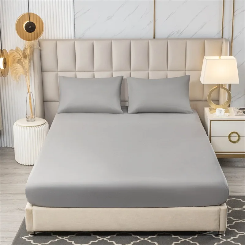 Waterproof Fitted Sheet with Breathable Non-Slip Mattress Protector Dust-Proof Flannel Fabric Bed Cover for Ultimate Protection