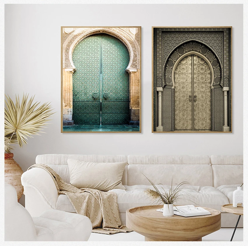 Art Pictures Printed Living Room Canvas Painting Home Decor Nordic Morocco Door Vintage Posters World Famous Architecture