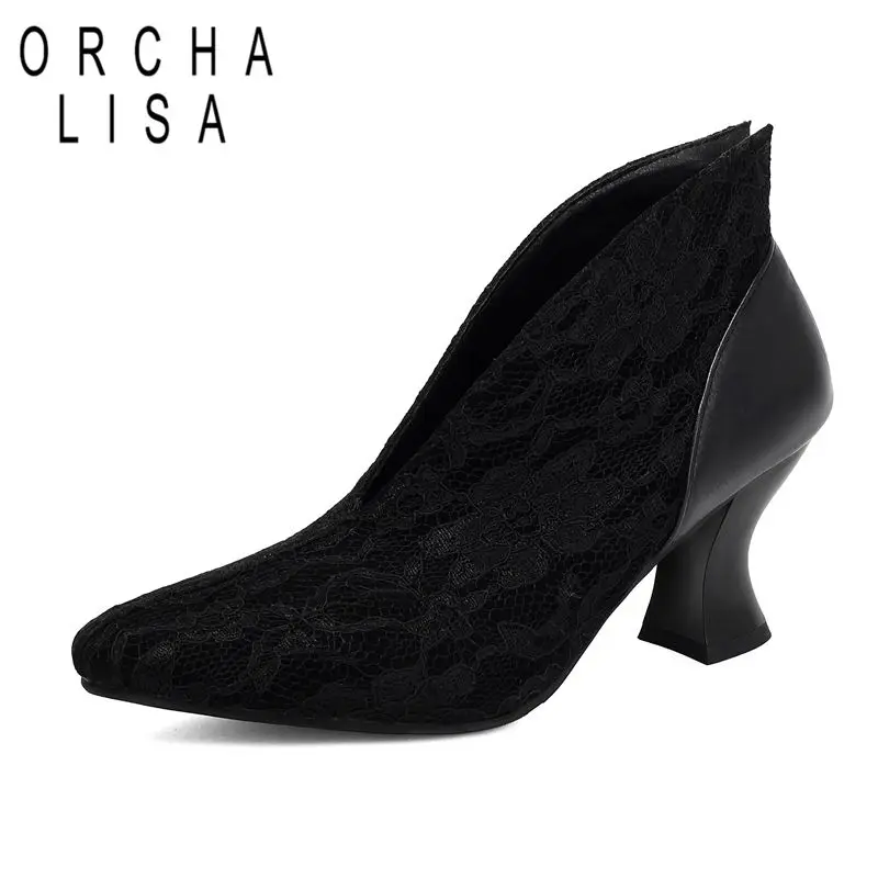

Туфли-лодочки ORCHA LISA фиолетовые женские с круглым носком, на необычном каблуке 7,5 см, без застежки, из замши и сетки, большие размеры 41, 42, 43, сексуальные женские туфли для свиданий