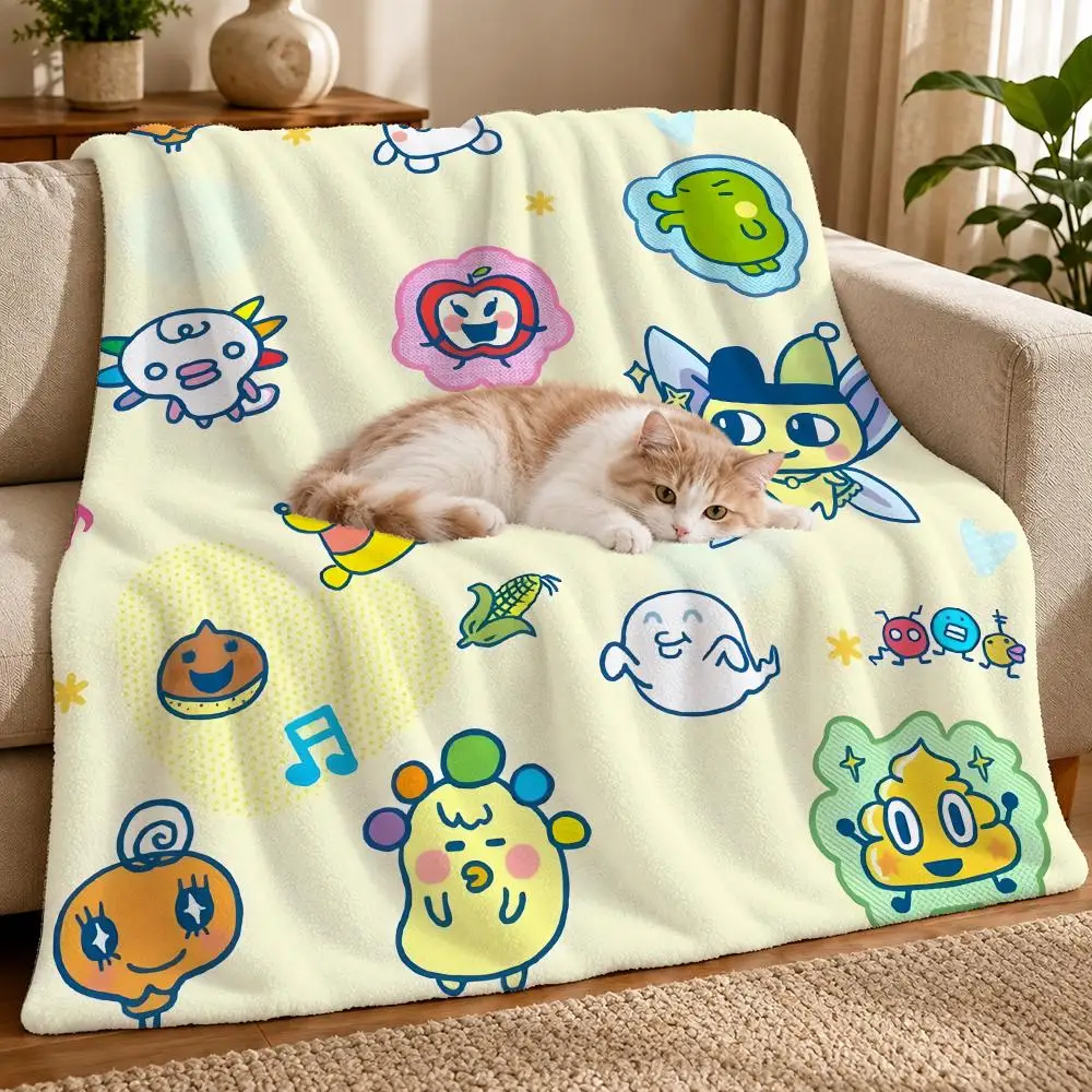 Virtual Pet Franchise Tamagotchi Throw Warm Soft Plush Flannel Throw Blanket Sofa Bed Home Decor