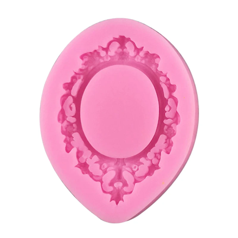 1 piece, European retro mirror frame, photo frame, flower border, silicone mold, chocolate flip sugar cake mold