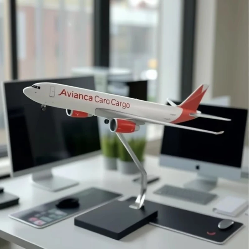 

47CM A330 Avianca Cargo Airplane330 Copy Resin Diecast Airplane With Base wheels & Lights For Boys Home Decoration Display Gift
