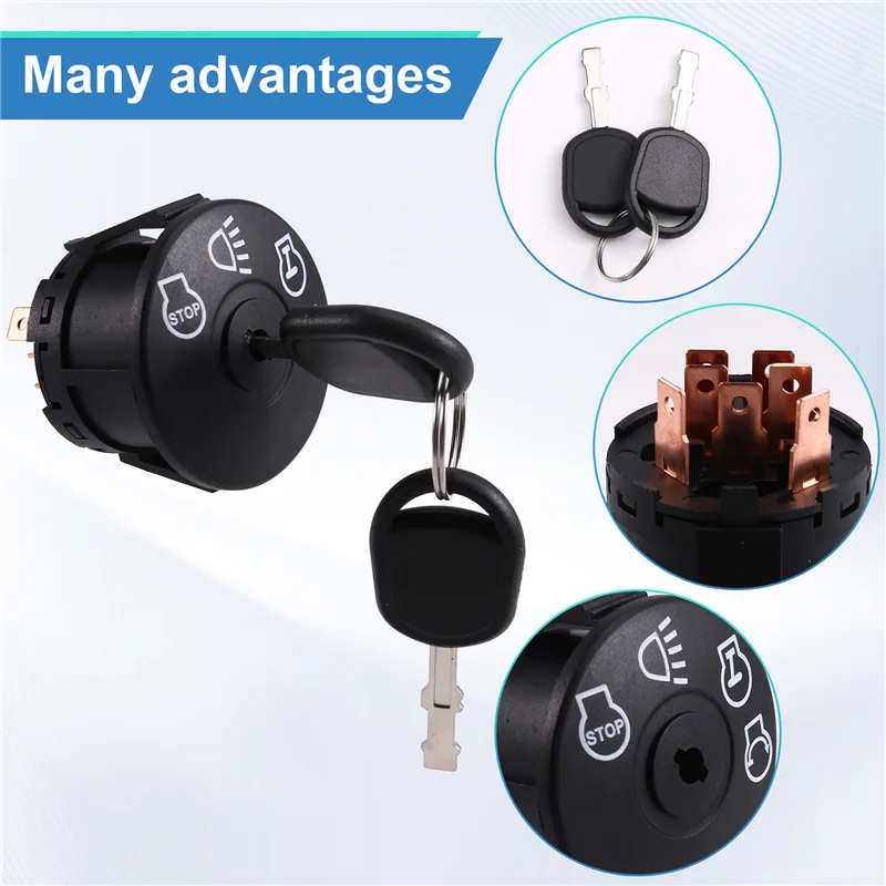 สวิตช์กุญแจสตาร์ทเครื่องตัดหญ้า John Deere รุ่น B23B พร้อมกุญแจ 532163968 532175566 925-17 สำหรับรถแทรกเตอร์