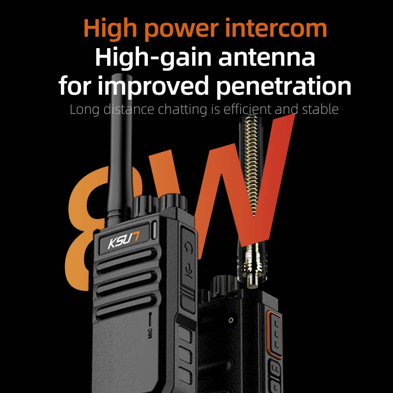 KSUN 8 واط غير المغناطيسي اتجاهين UHF جهاز الإرسال والاستقبال اللاسلكي نوع C تردد نسخة تخاطب جهاز اتصال لاسلكي PTT مفيد طويل المدى لاسلكي تخاطب #2