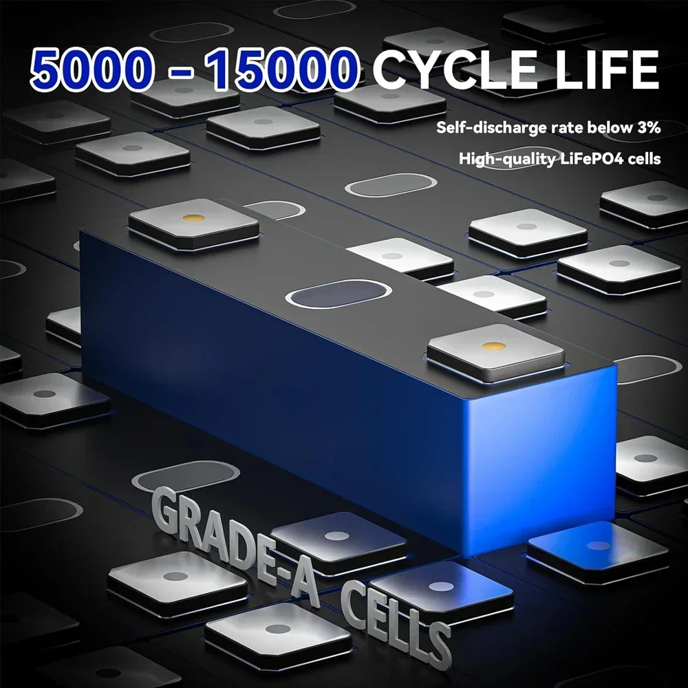 Akumulator litowo-żelazowo-fosforanowy LiFePO4 24V 200Ah, wbudowany BMS 200A, akumulator do wielokrotnego ładowania, do kampera/autokaru, solarny, morski, terenowy/furgon, off-road