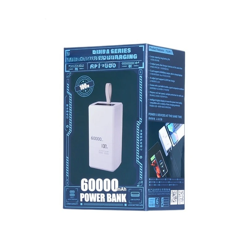 

Digital display power bank 100W fully compatible super fast charging large capacity outdoor emergency mobile power supply