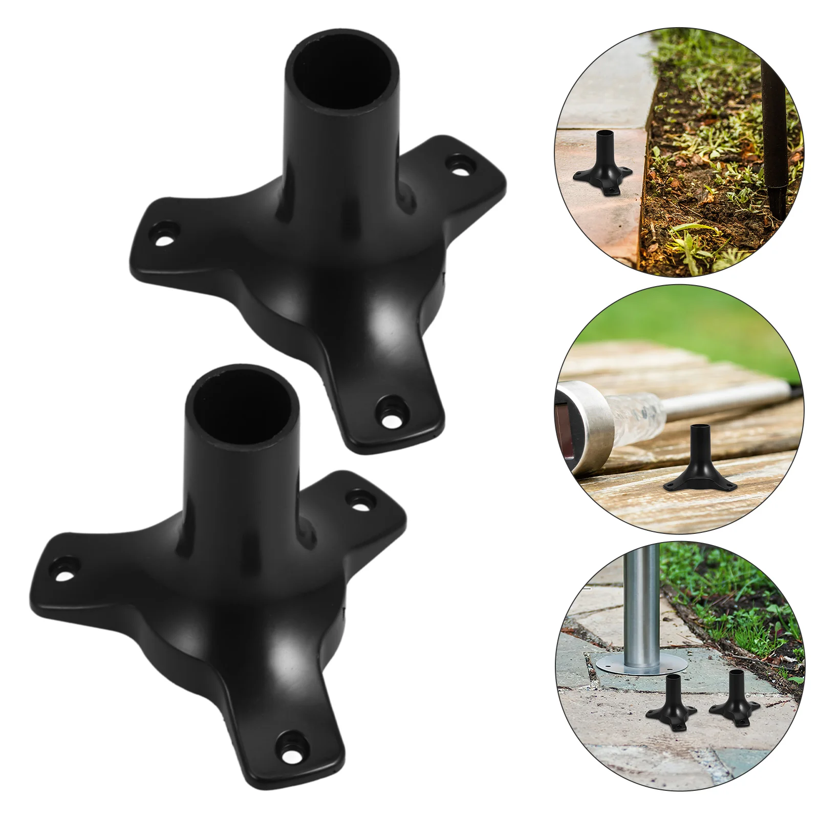 6 Pcs Torch Lamp Base Garden Holder Path Multipurpose Lawn Black Ground Solar Lights Replacement