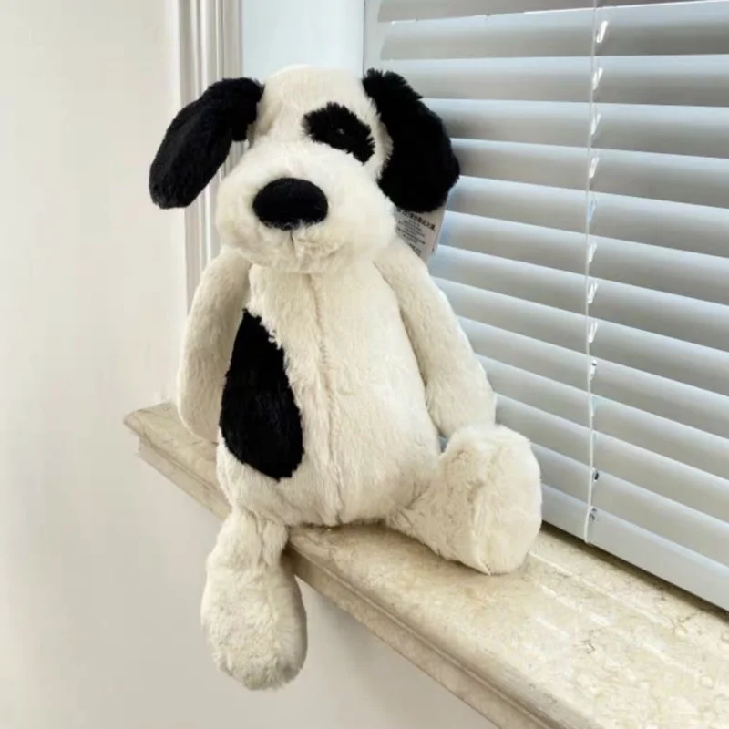 Peluche Cane Pirata Laford 30-45cm - Bianco e Nero, Morbido Cuscino da Abbraccio, Giocattolo per Divano, Compagno di Comfort per il Sonno, Regalo