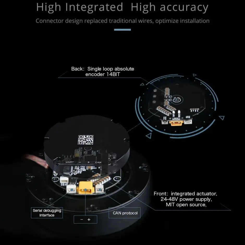 Motor T CubeMars AK80-6 KV100, Motor sin escobillas para robots dinámicos, módulo dinámico robótico con codificador de controlador