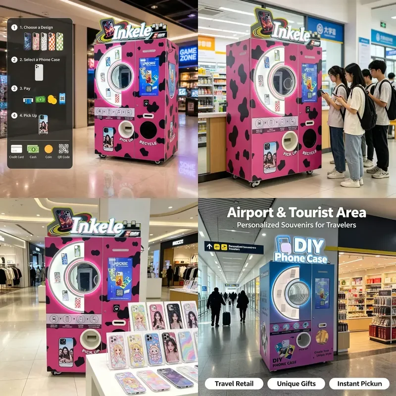 for Ruiying Automatic Phone Case Print Vending Machine Self Service DIY Custom Kiosk for Shopping Malls Multi Payment Support