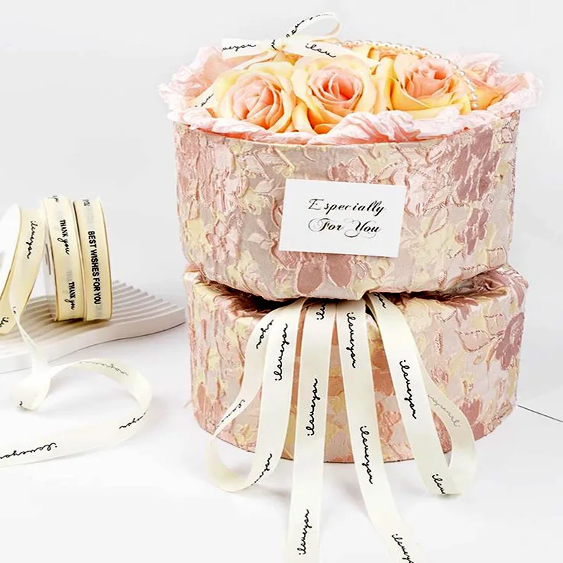 Flowers Satin Fruit Packaging Ribbons Personalized Printed Logos Holiday Decorations Weddings Birthdays Colorful ribbons