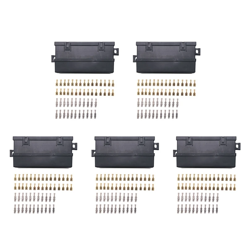 5X Car 11 Way Fuse Holder Relay Box With Terminals Relays Waterproof Connectors