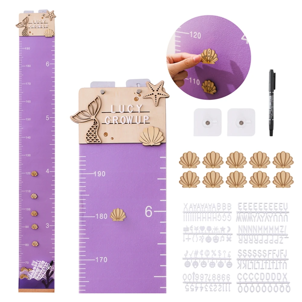 Kids Cartoon Animals Height Measure Ruler Baby Decals Wall Sticker Ruler Kid Room Home Decoration Nursery Child Growth Ruler