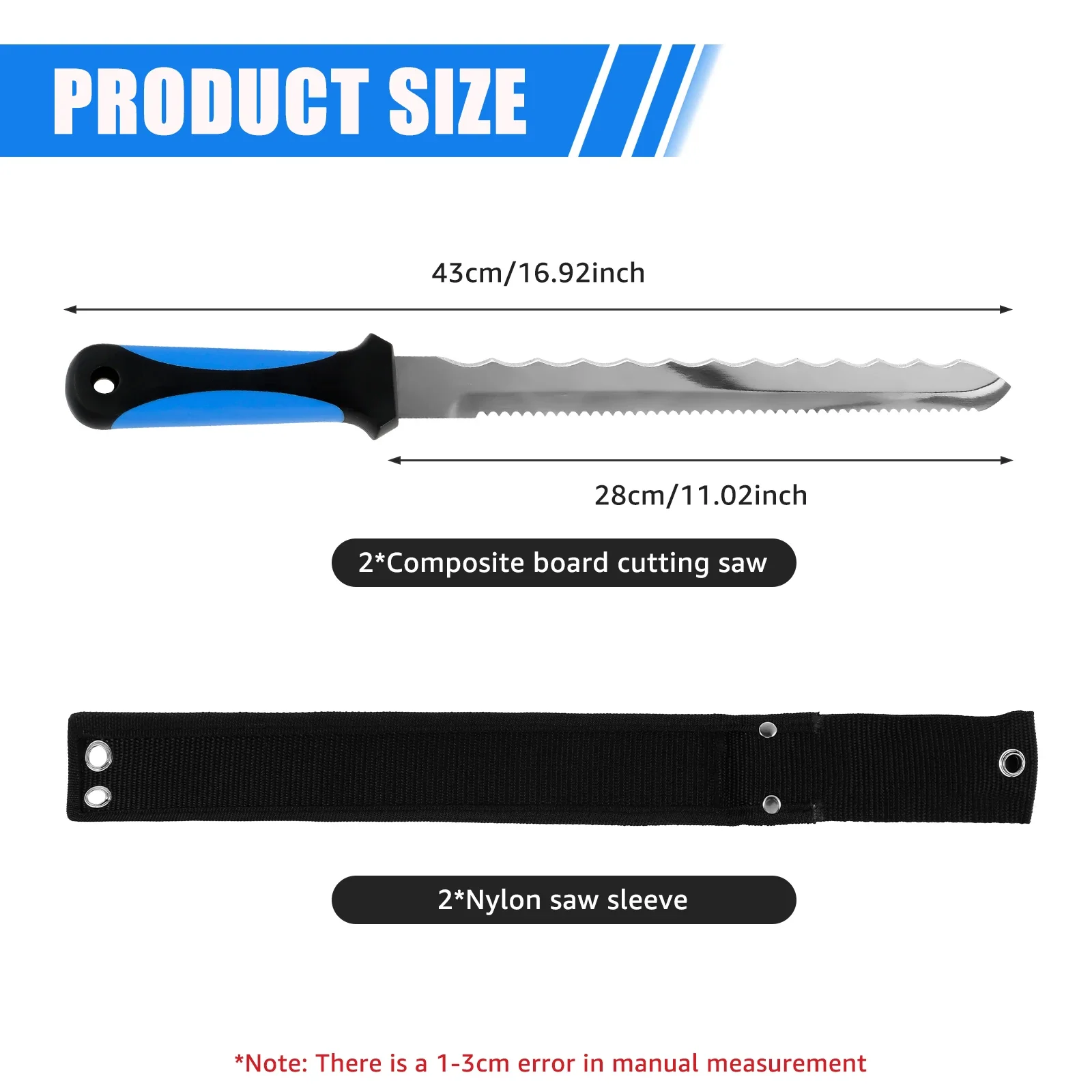 1/2 Stück Isoliermesser mit Nylonscheide, Edelstahlklinge, Isolierschneider, doppelseitig gezahntes Kanalmesser-Werkzeug