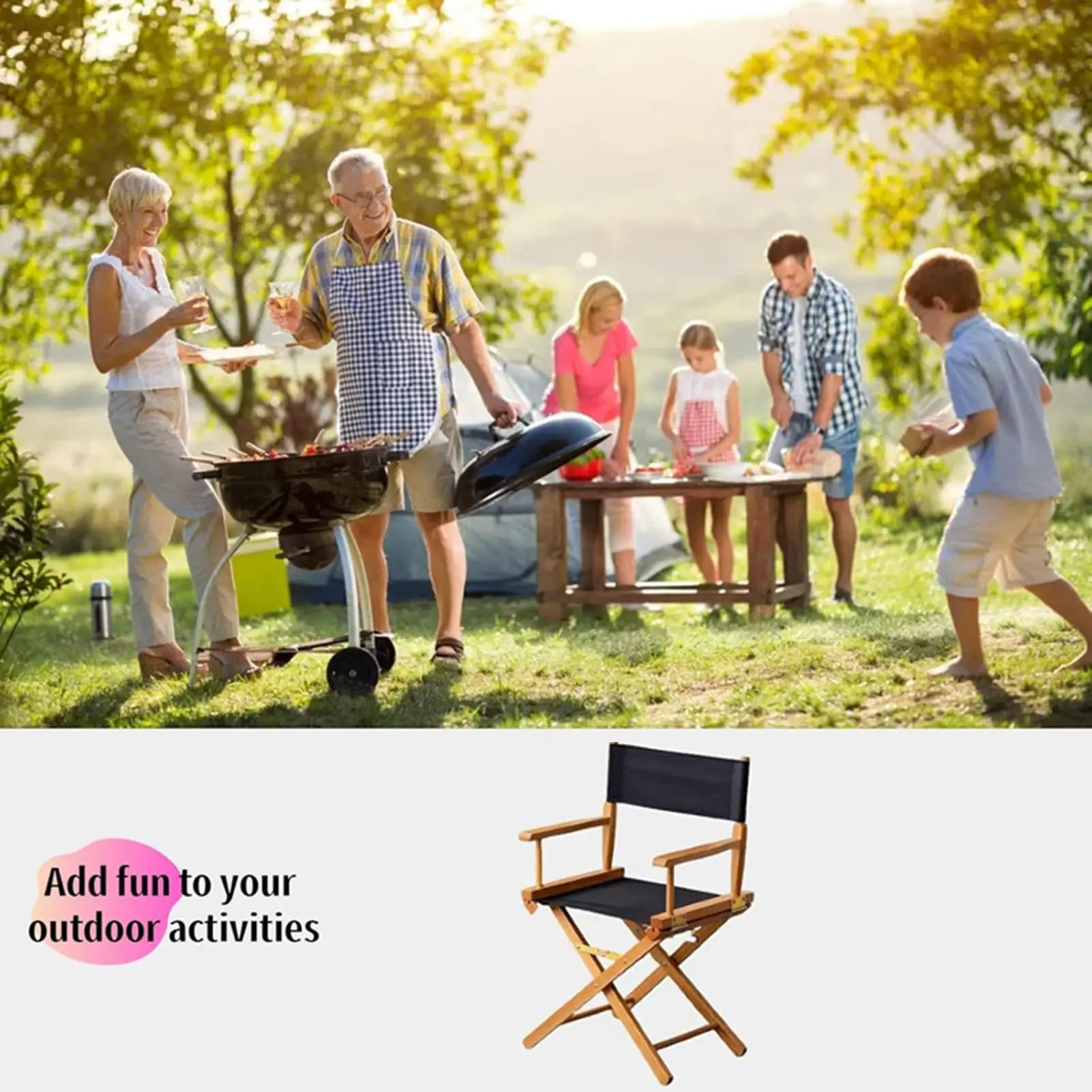 Directors Chair Canvas Replacement Foldable Lawn Seat Cover Soft Wear-resistant Chair Canvas For Beach Garden Camping RV Patio