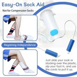 No bending Sock Aid Easy On and Off Stocking Slider Donner Pulling Assist Device Sock Helper Aid Tool Portable Sock Wearing