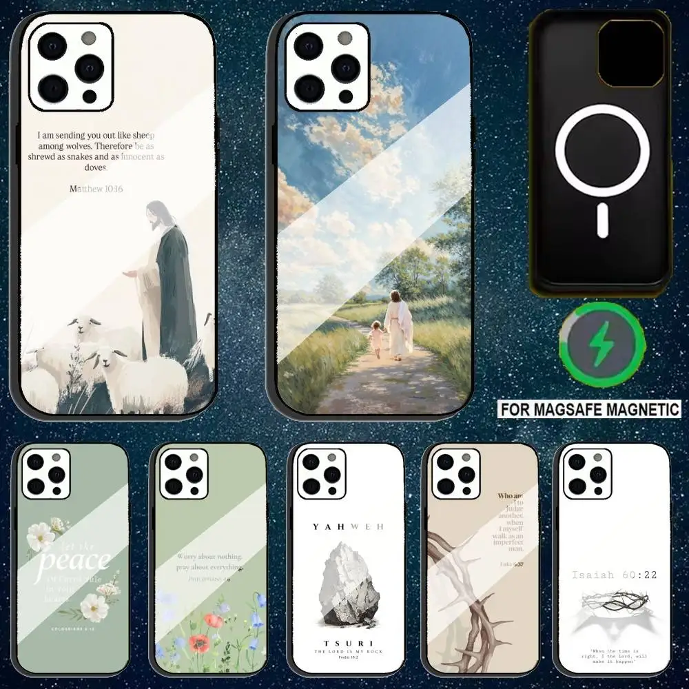 

J-Jesus Bible V-Verse Phone Case For iPhone 17,16,15,14,13,12,11,Pro,Max,Plus,Mini,SE4,E Magnetic Magsafe Wireless Charging