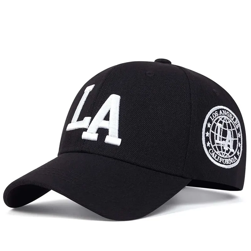 Unisex LA Leter Embroidery Snapback Baseball Caps Spring and Autumn Outdoor Adjustable Casual Hats Sunscreen Hat