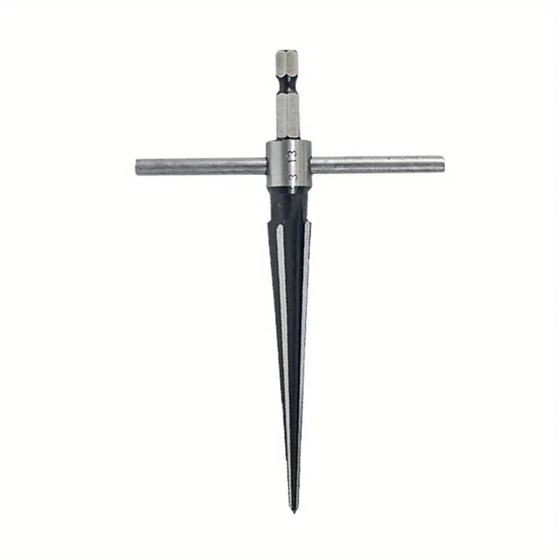 Hand Held High Carbon Steel Taper Cutter-Hex Hole Reamer Set for Wood,Metal And Plastic- Drill Compatible Chamfer Tool Accessory