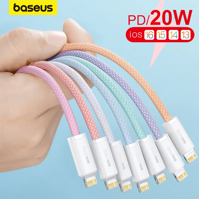 Baseus PD 20W USB Cable for iPhone 14 13 12 11 Pro Max X XR Fast Charging USB Type C Cable for iPad USB C Charger Data Cord Wire