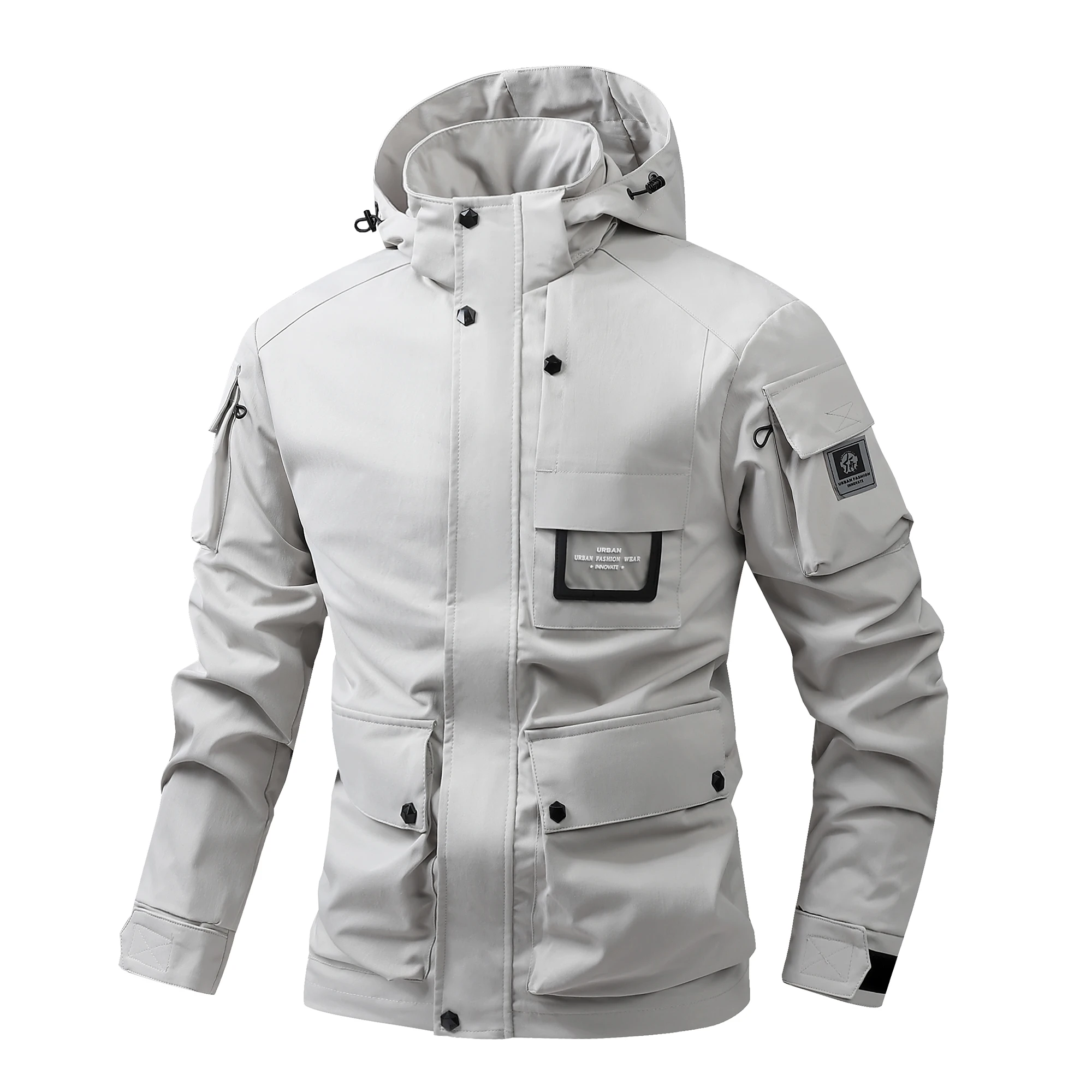 Autumn and Winter Men\'s Stand Collar Casual Zipper Jacket Outdoor Sports Coat Windbreaker Jacket for Men Waterproof Bomber