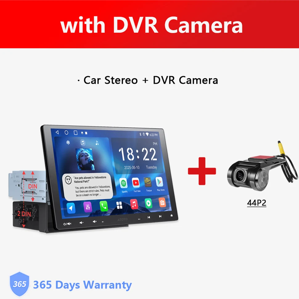 10 inch Android autoradio single 1 DIN intrekbaar scherm Apple CarPlay Android Auto 1DIN autoradio Bluetooth speler head unit