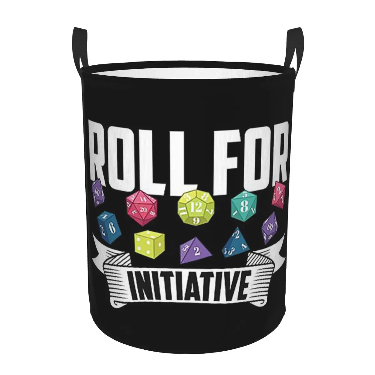 Roll For Initiative Dnd Game Dice Foldable Laundry Baskets Dirty Clothes Home Organizer Large Waterproof Hamper For Home Kids