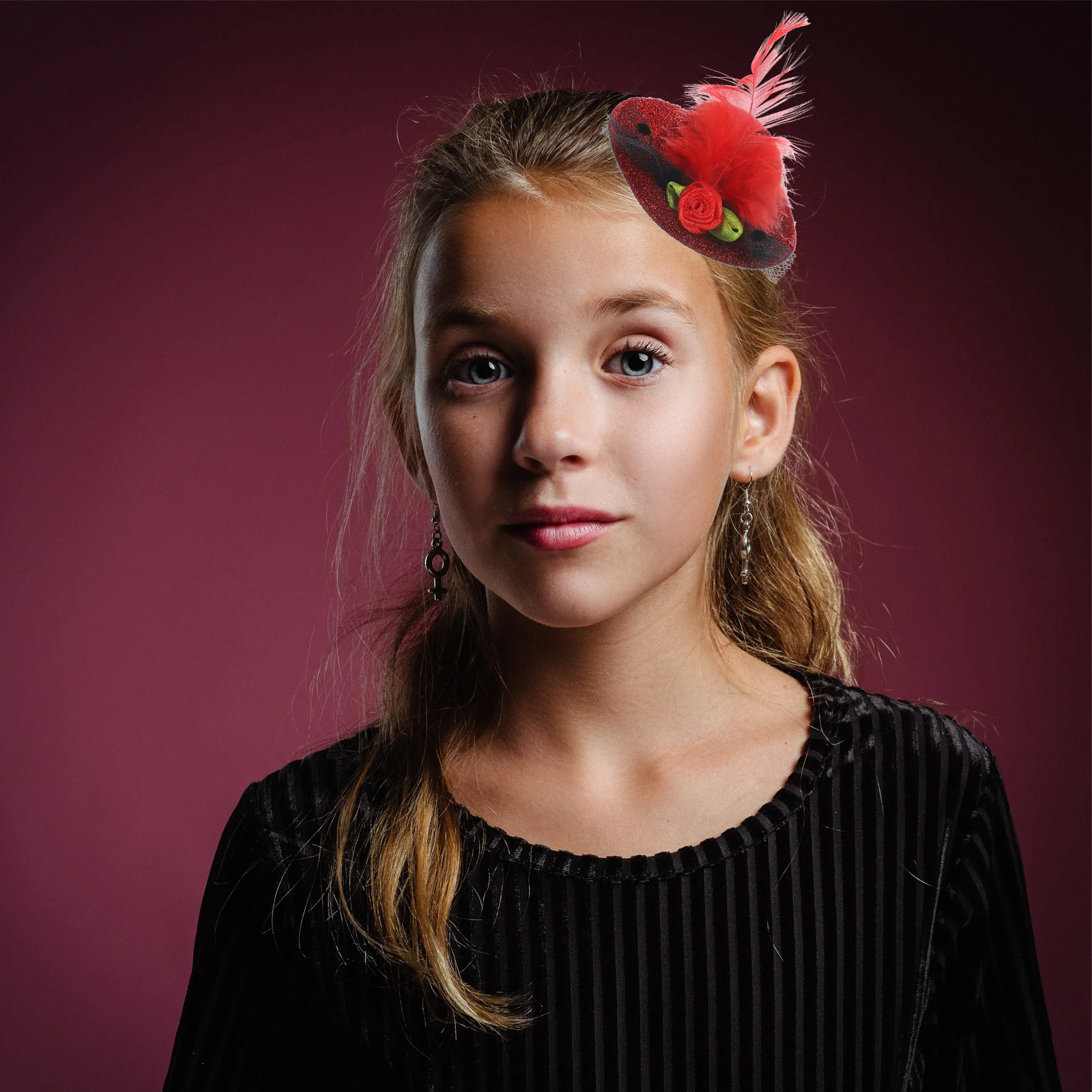 

6Pcs Plume Hat Hair Clips Elegant Hat Shaped Headwear Creative Headdress for Christmas Wedding Party Hair Styling