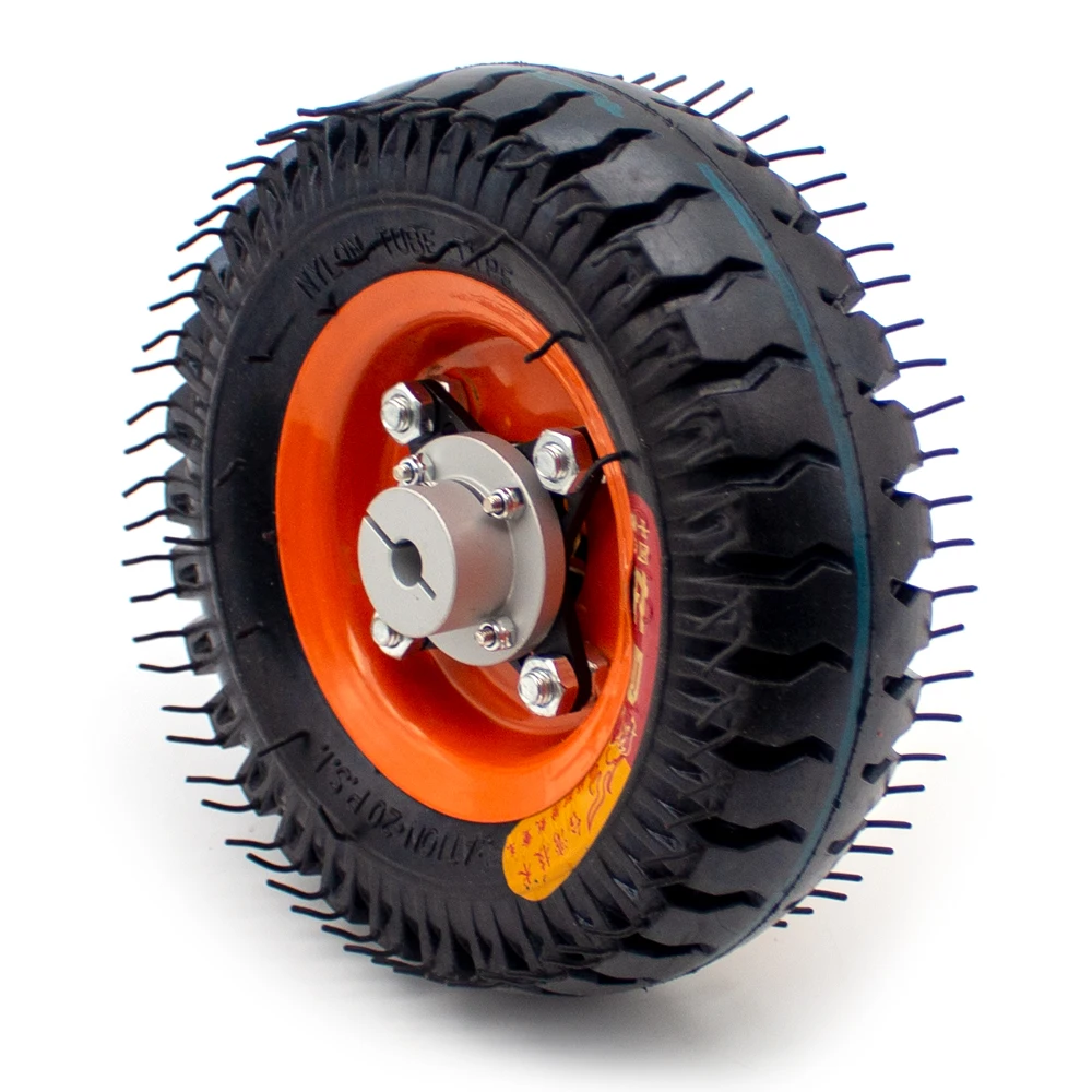 6 Inch (150mm) Pneumatic Rubber Tire with Clamping Coupler - Smart Car Chassis Wheel, Drive Wheel (8mm/10mm Shaft)