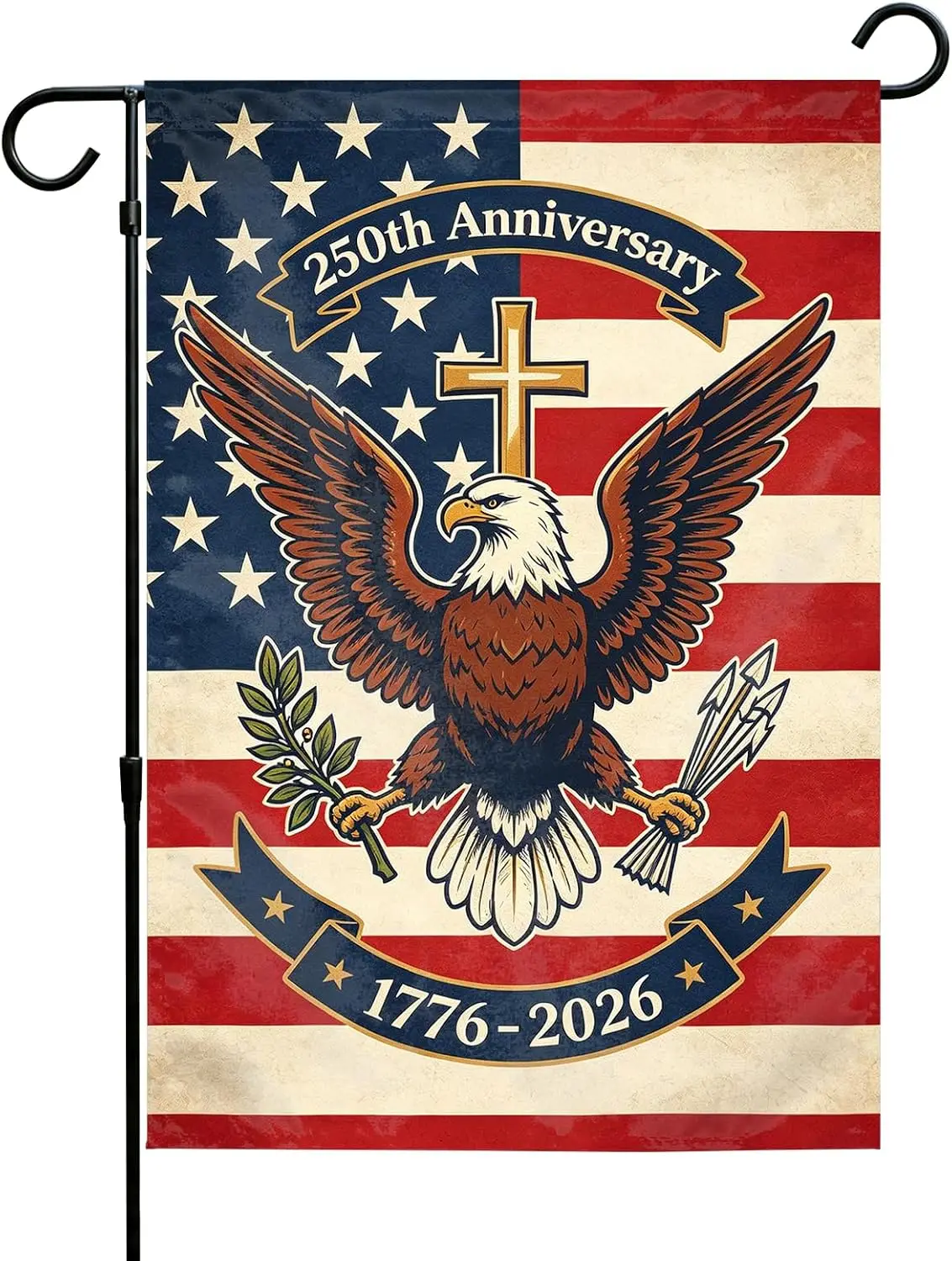 250th Anniversary US Garden Flag-250th Years American Anniversary Flag for Outside House,1776-2026 Outdoor Flags Banners,Yar cci