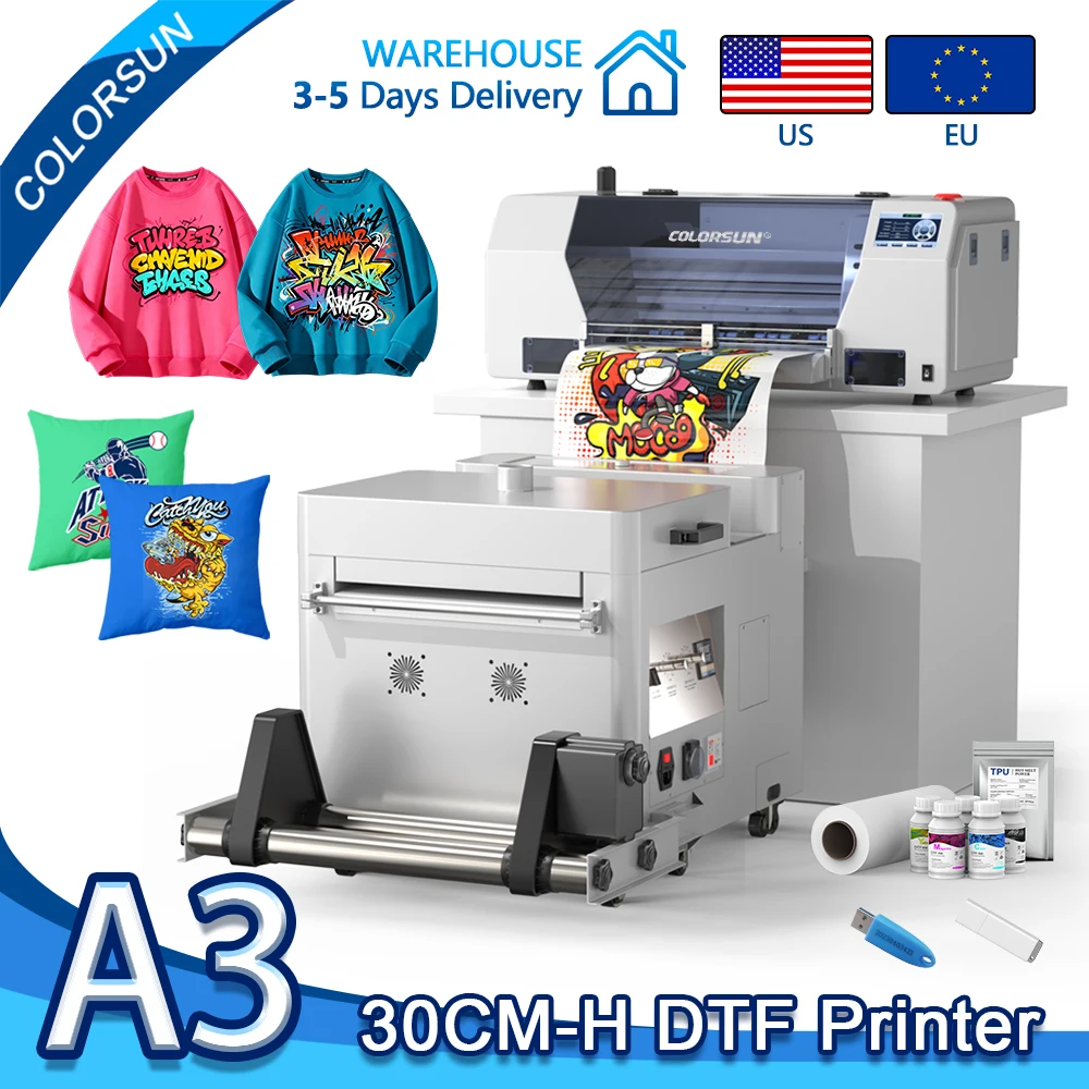 

Colorsun A3 DTF Printer XP600 Impresora dtf Printing Machine textile dtf printers For T-shirt Cloths All Fabric dtf printer a3