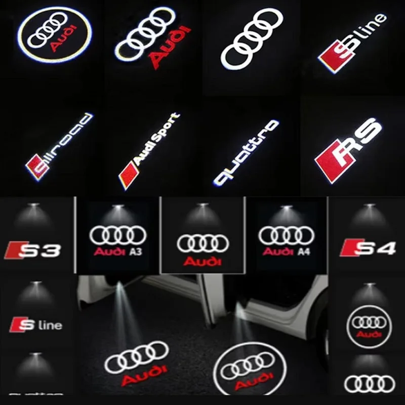 Image of 2027 LED HD Auto-Türprojektorlampe für Audi A3 A4 B8 A6 C7 A5 Q5 B7 B6 B9 Sline Qattro RS Q3 Q7 S3 S4 S5 S6 8P 8V
