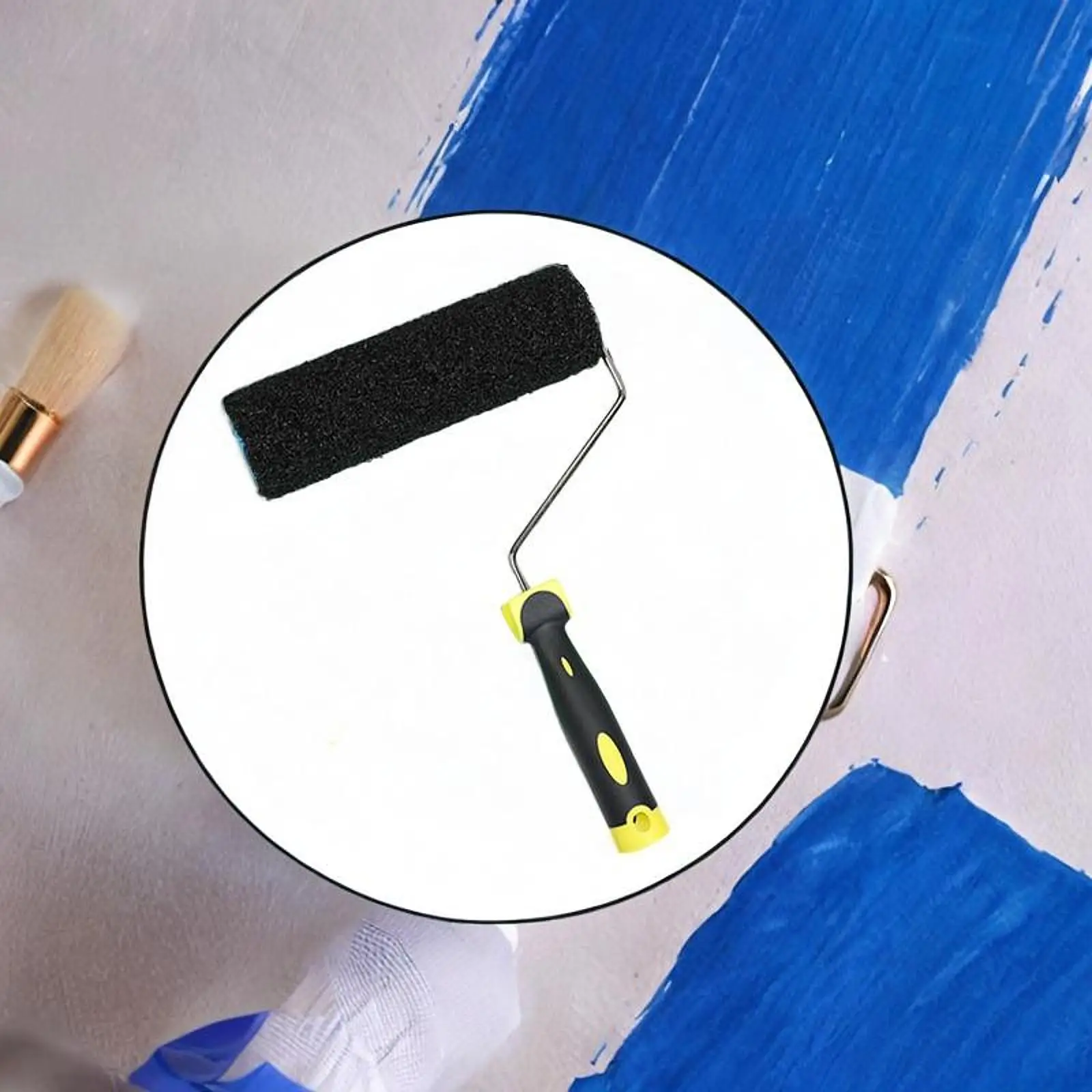 9 inch Paint Roller Paint Brush Professional Nylon Bristles Non Slip Handle for Painting Walls Doors DIY Stenciling Furnitures