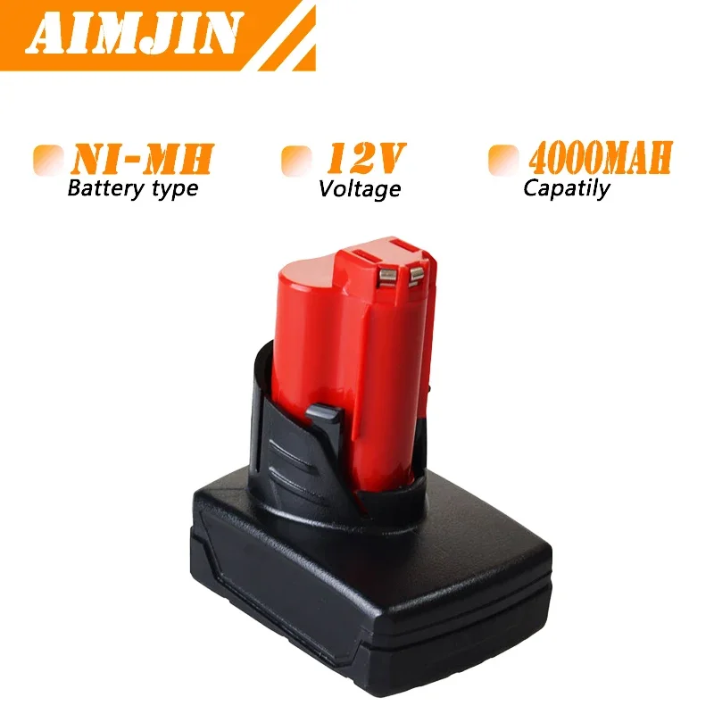 

12V Li-ion Battery for Milwaukee XC 48-11-2411, 48-11-2401, MIL-12A-LI Wireless Tools Rechargeable Battery 4.0Ah/5.0Ah/6.0Ah