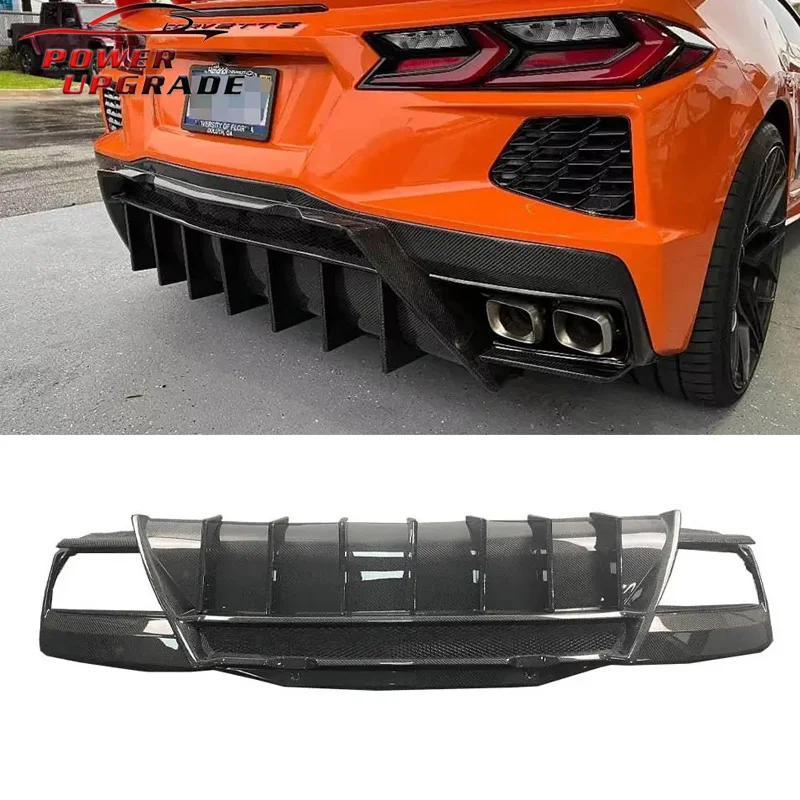 For Chevrolet Corvette C8 Carbon Fiber Rear Diffuser Rear Bumper Body kit