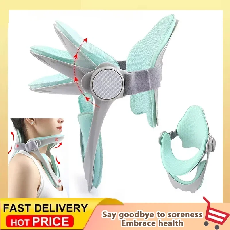 

Adjustable Cervical Traction Device Posture Corrector Cervical Collar Neck Braces Support Stretcher Spine Protector Pain Relief