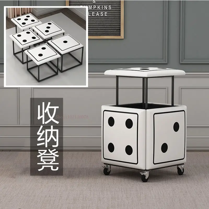 5 in 1 Sofa Stool Living Room Funiture Home Combination Fold Stool Iron Multifunctional storage stools Chair furniture ottoman