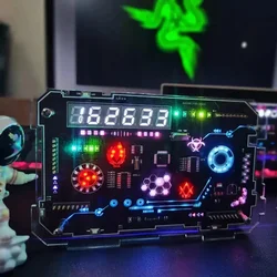 New Game Atmosphere Room Art and Technology Sense Handmade RGB Desktop Clock Decoration Accessories Gift