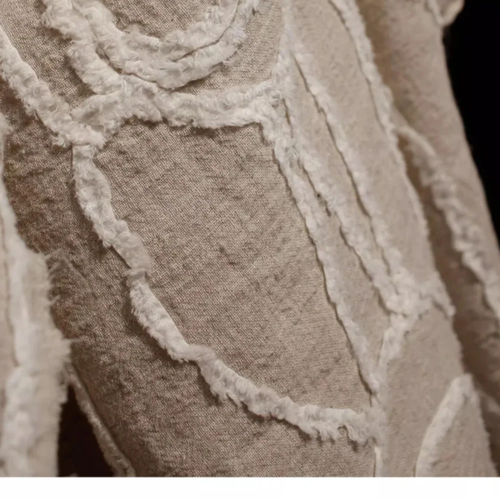 

Натуральная вышитая хлопковая льняная ткань для ретро-креативного полосатого пальто, украшения одежды, дизайнерская ткань, шитье своими руками на метр