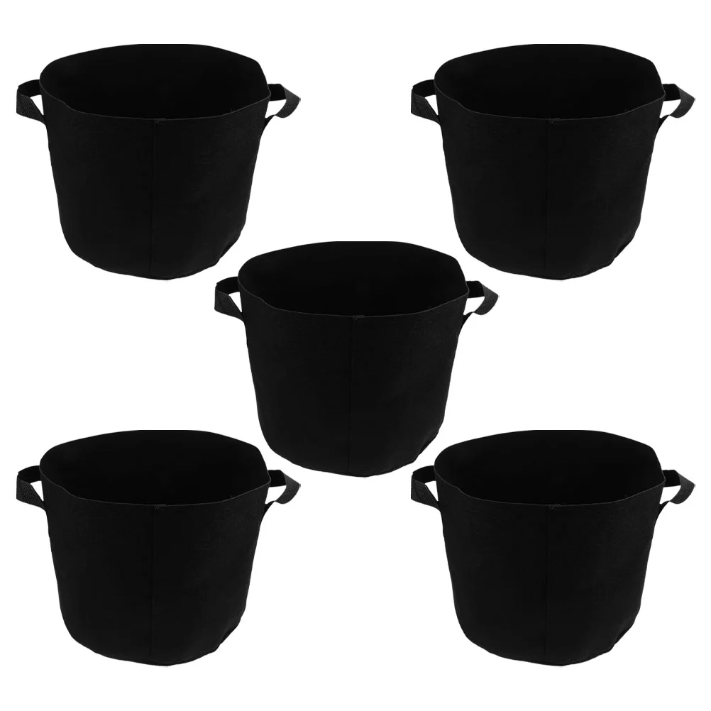 

5 Pcs Flower Planting Bag Potato Container Felt Grow Sack Non-woven Fabric 7 Gallon Nonwoven Holder