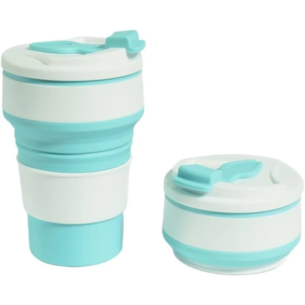 12-Unzen faltbare Wasserflasche, tragbarer Reisewasserbecher aus Silikon, leicht und wiederverwendbar, geeignet für Reisen und Sport usw.
