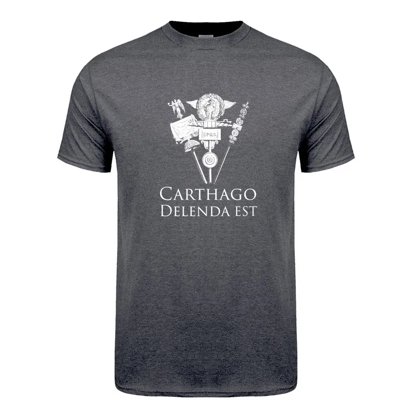 Delenda Est Carthago T Shirt Summer Cool Men Cotton Short Sleeve Tshirts Gift Man Tee Tops DY-018