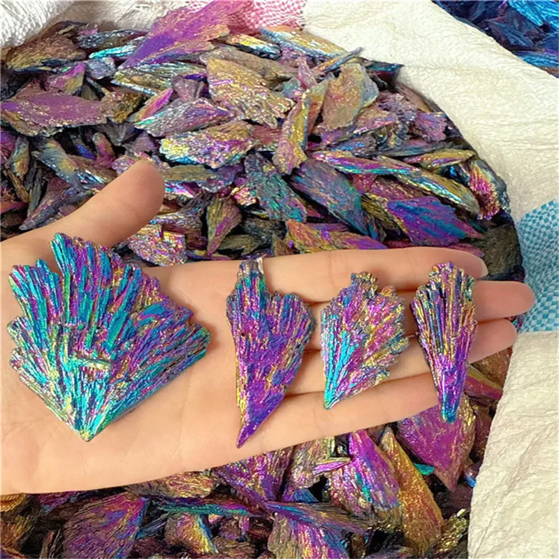 1000g Natural Black Kyanite Specimen Blue Aura Flame Feather Stone with Multicolor for Jewelry Making, Home Decor, Unique Gift