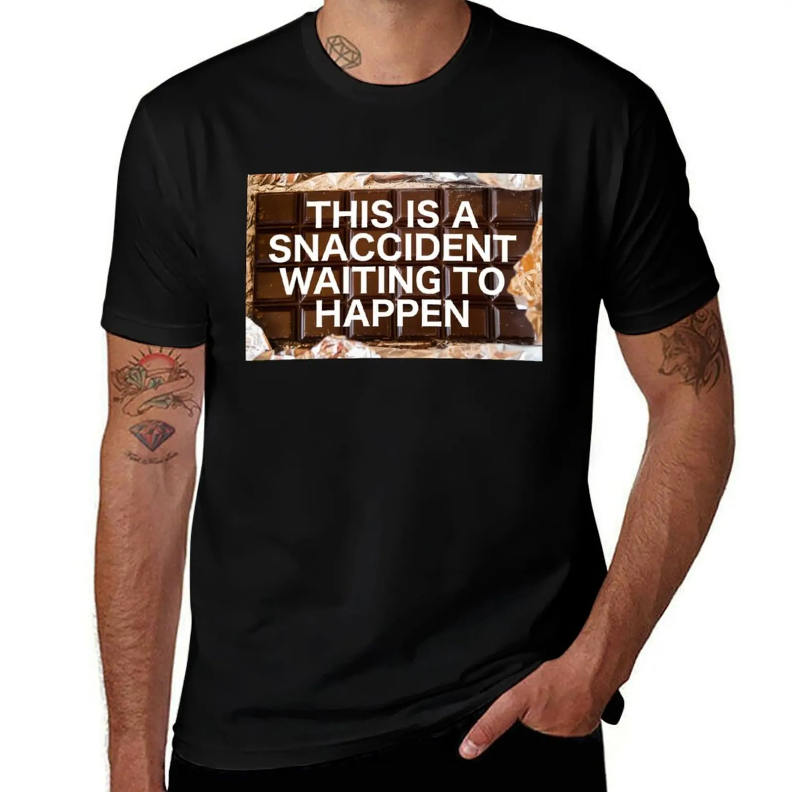 Snaccident T-Shirt Basic Simple Casual Short Sleeve Tee T-Shirt